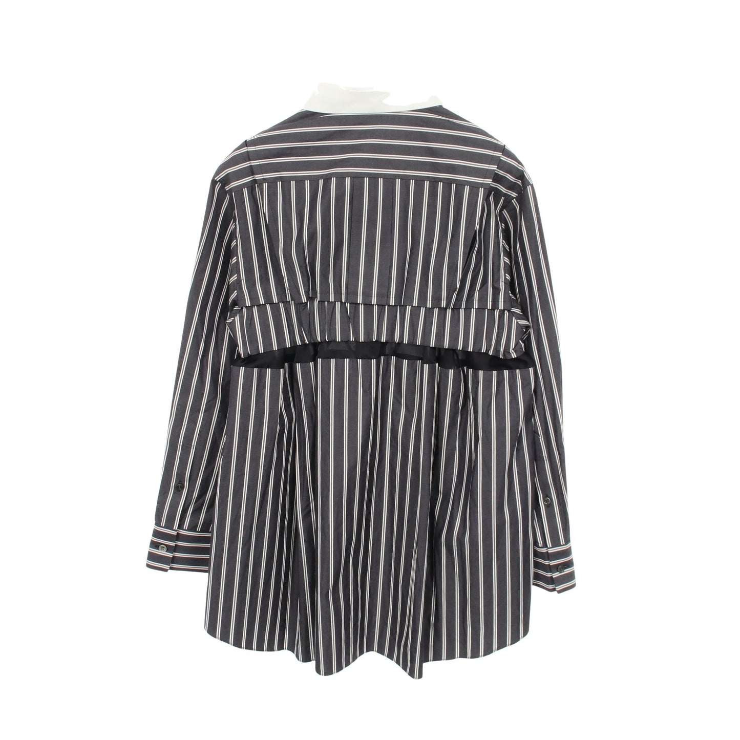 ビスチェディテールシャツ 切替 ストライプ 長袖 シャツ コットン ダークグレー サカイ トップス sacai