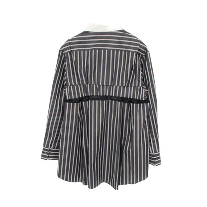ビスチェディテールシャツ 切替 ストライプ 長袖 シャツ コットン ダークグレー サカイ トップス sacai