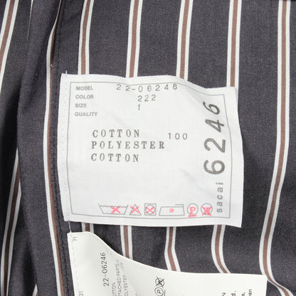 ビスチェディテールシャツ 切替 ストライプ 長袖 シャツ コットン ダークグレー サカイ トップス sacai