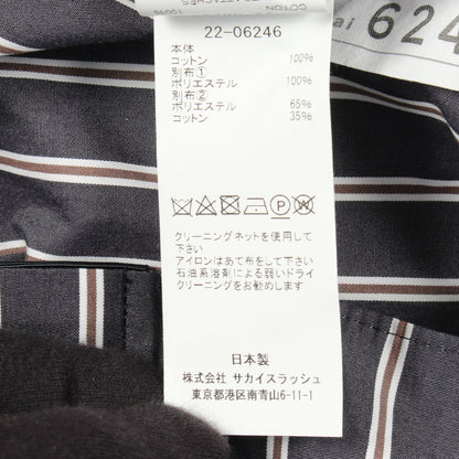 ビスチェディテールシャツ 切替 ストライプ 長袖 シャツ コットン ダークグレー サカイ トップス sacai
