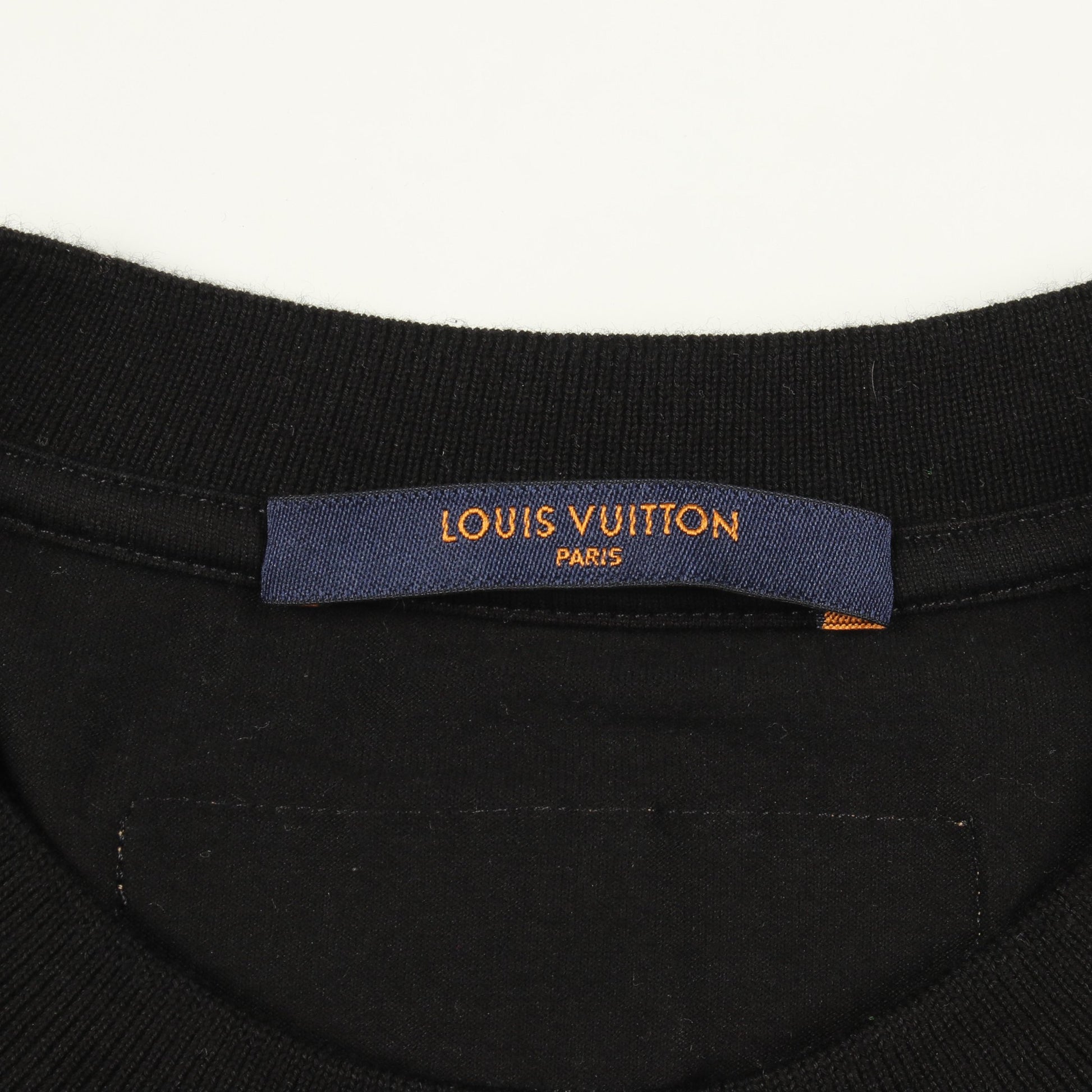 LVカートゥーン 半袖Tシャツ クルーネック コットン ブラック ルイヴィトン トップス LOUIS VUITTON