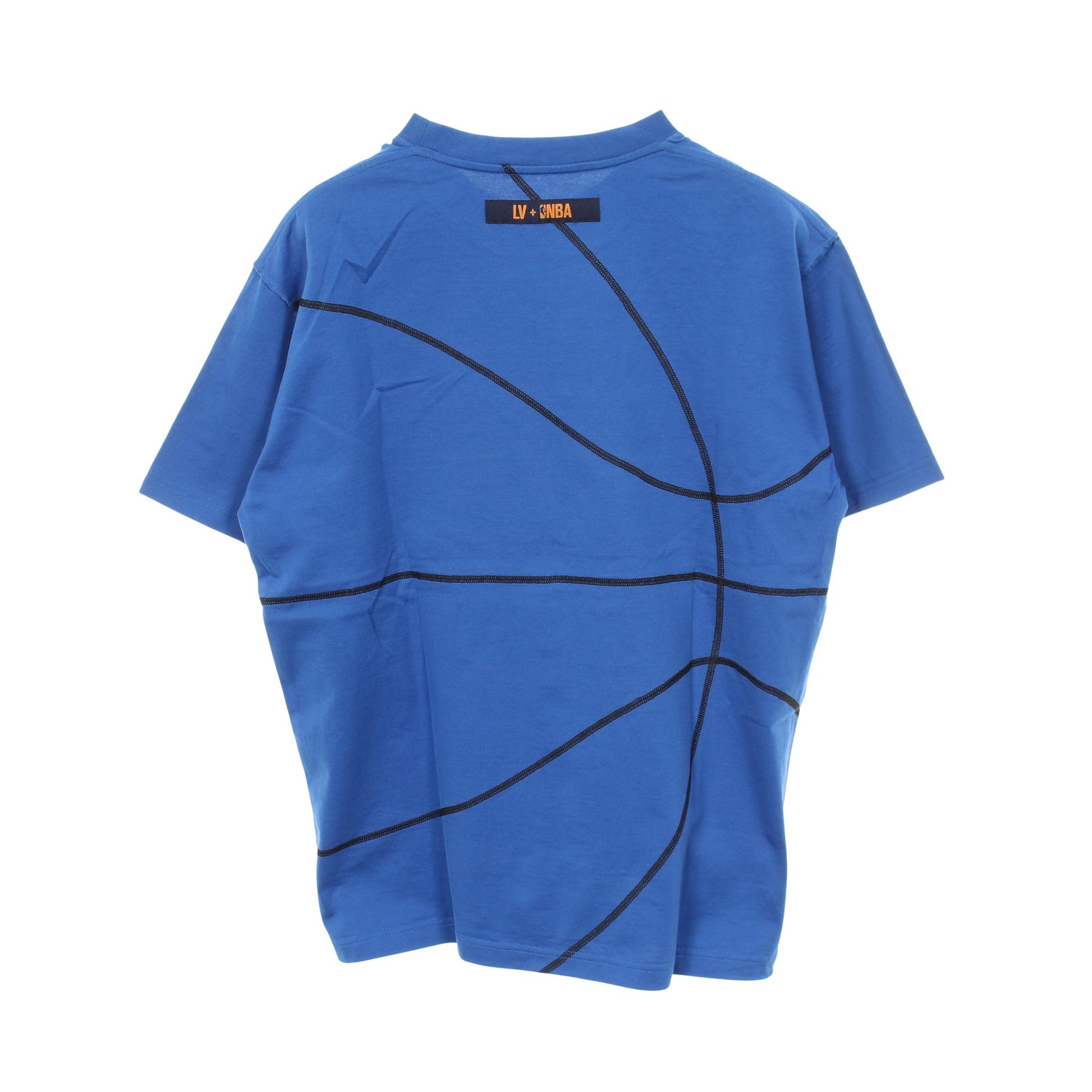 LOUIS VUITTON × NBA 半袖Tシャツ クルーネック コットン ブルー ブラック ルイヴィトン トップス LOUIS VUITTON