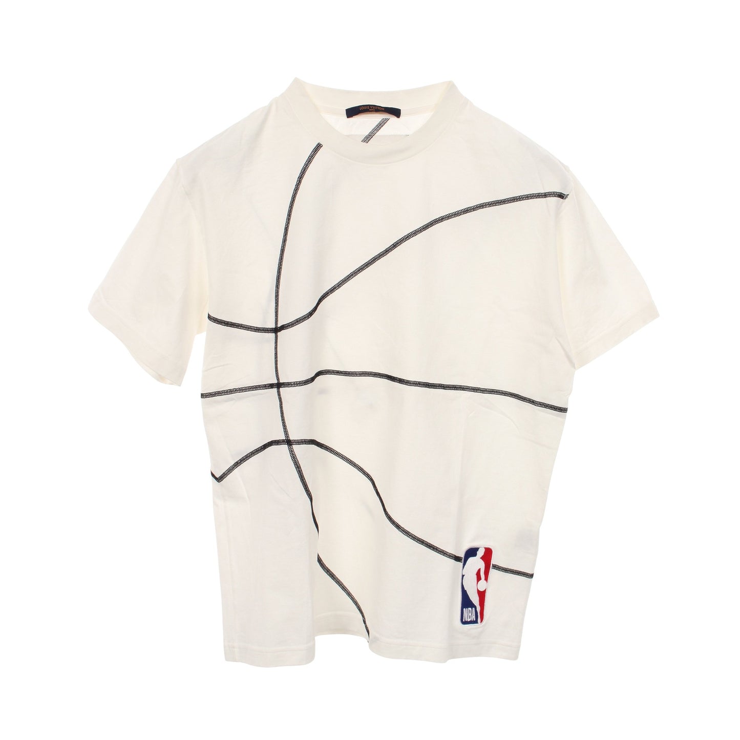 LOUIS VUITTON × NBA ステッチデザイン 半袖Tシャツ コットン ホワイト ルイヴィトン トップス LOUIS VUITTON