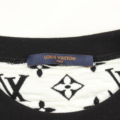 フルモノグラムジャガード スウェットシャツ クルーネック コットン ブラック ホワイト ルイヴィトン トップス LOUIS VUITTON