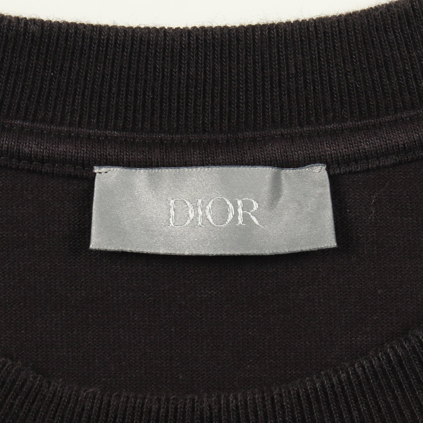 DIOR × Shawn Stussy 半袖Tシャツ クルーネック ワンポイント刺繍 コットン ブラック ディオール トップス DIOR