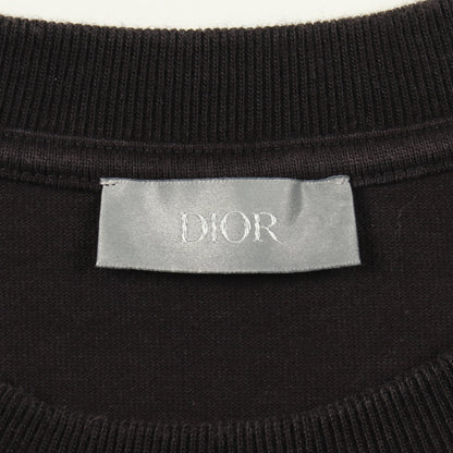DIOR × Shawn Stussy 半袖Tシャツ クルーネック ワンポイント刺繍 コットン ブラック ディオール トップス DIOR