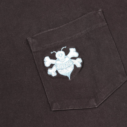 DIOR × Shawn Stussy 半袖Tシャツ クルーネック ワンポイント刺繍 コットン ブラック ディオール トップス DIOR