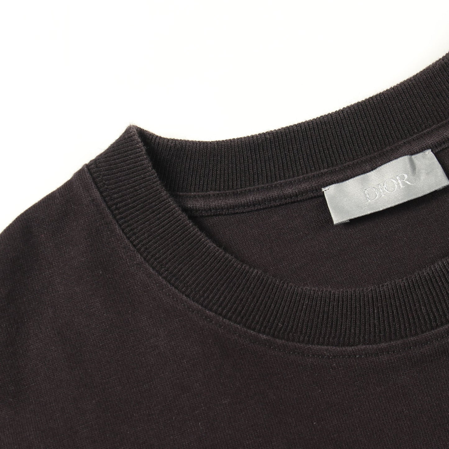 DIOR × Shawn Stussy 半袖Tシャツ クルーネック ワンポイント刺繍 コットン ブラック ディオール トップス DIOR