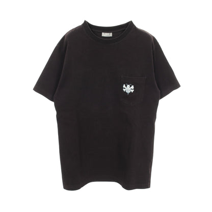 DIOR × Shawn Stussy 半袖Tシャツ クルーネック ワンポイント刺繍 コットン ブラック ディオール トップス DIOR