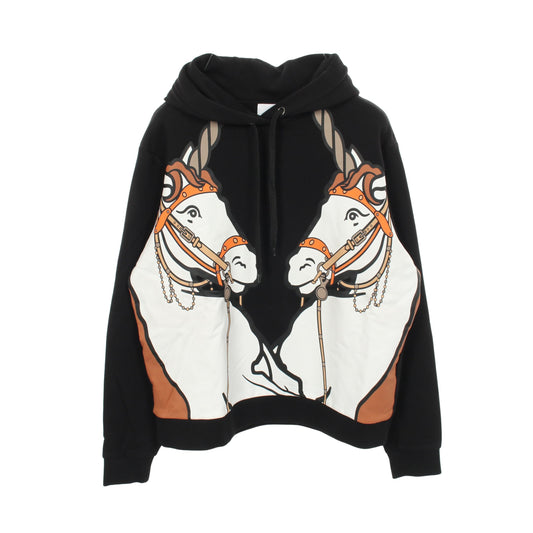 プルオーバーパーカー ユニコーン コットン ブラック バーバリー