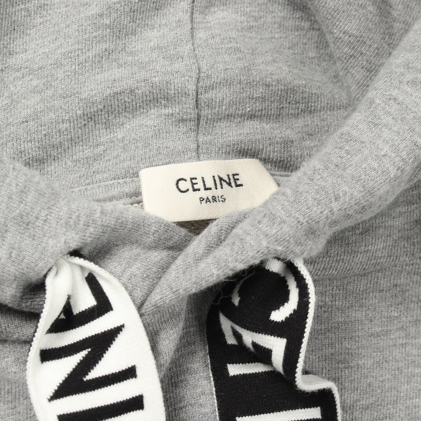 ロゴ ルーズ フーディ プルオーバーパーカー コットン グレー セリーヌ トップス CELINE