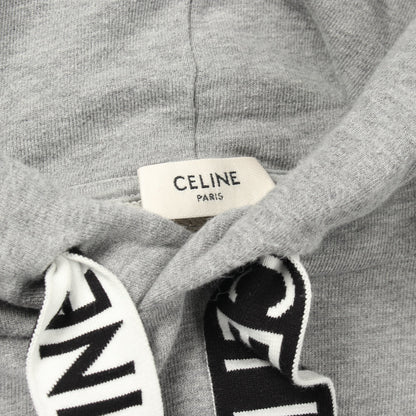ロゴ ルーズ フーディ プルオーバーパーカー コットン グレー セリーヌ トップス CELINE