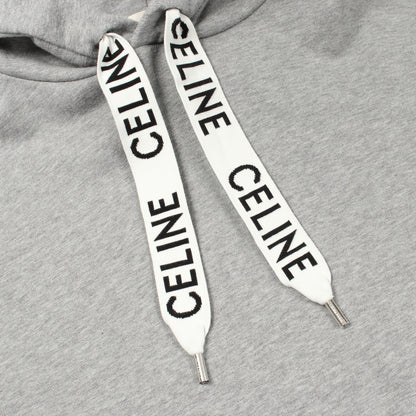 ロゴ ルーズ フーディ プルオーバーパーカー コットン グレー セリーヌ トップス CELINE