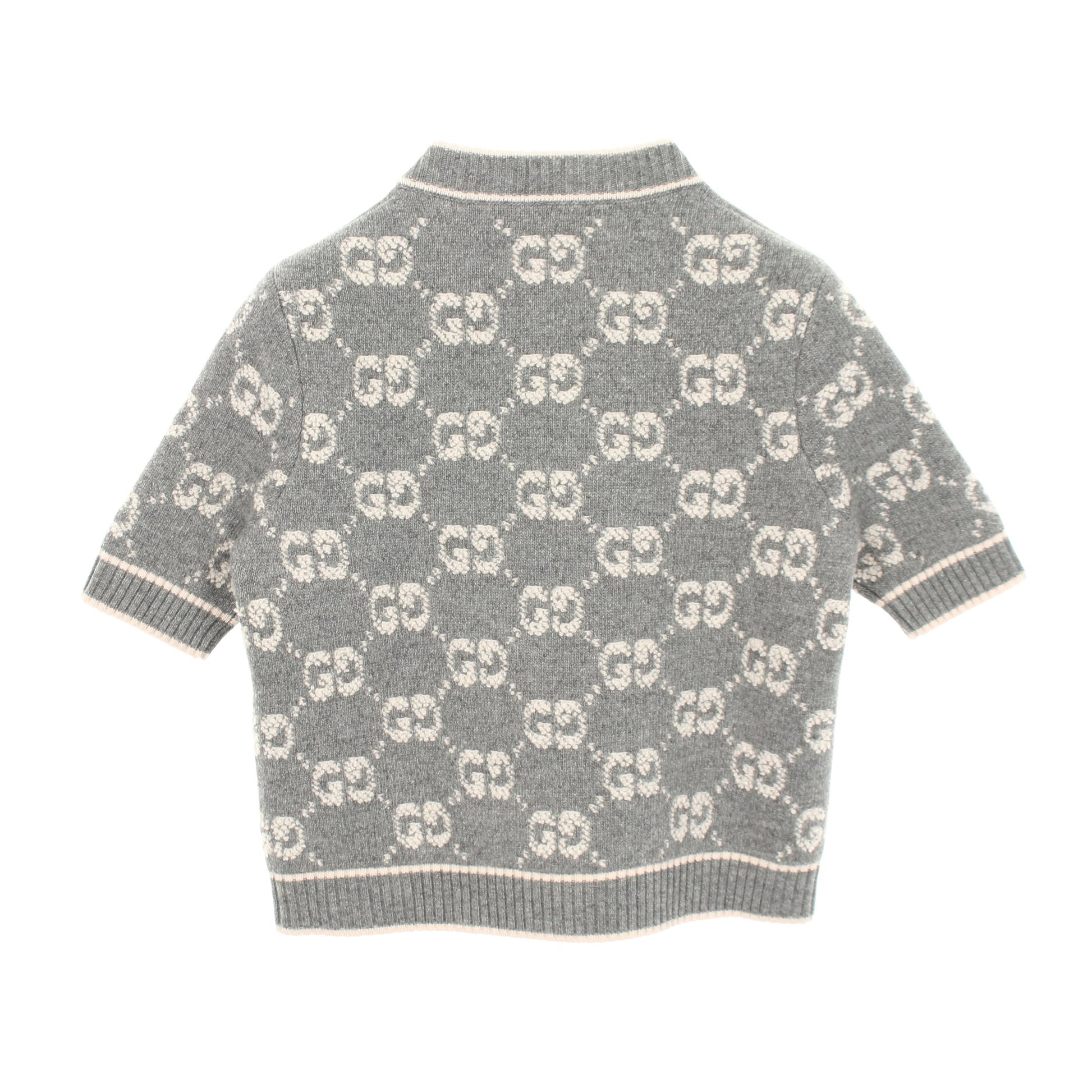 GGブークレウールジャカード ニット ウール グレー ライトピンク グッチ トップス GUCCI