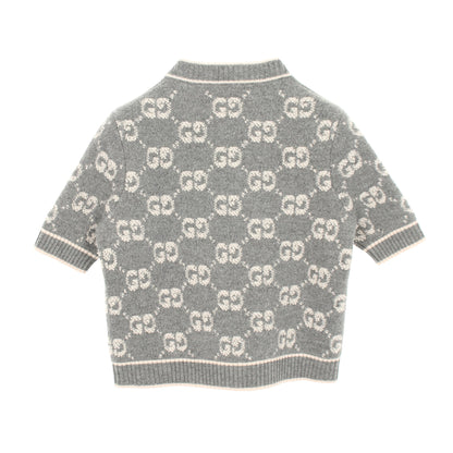GGブークレウールジャカード ニット ウール グレー ライトピンク グッチ トップス GUCCI