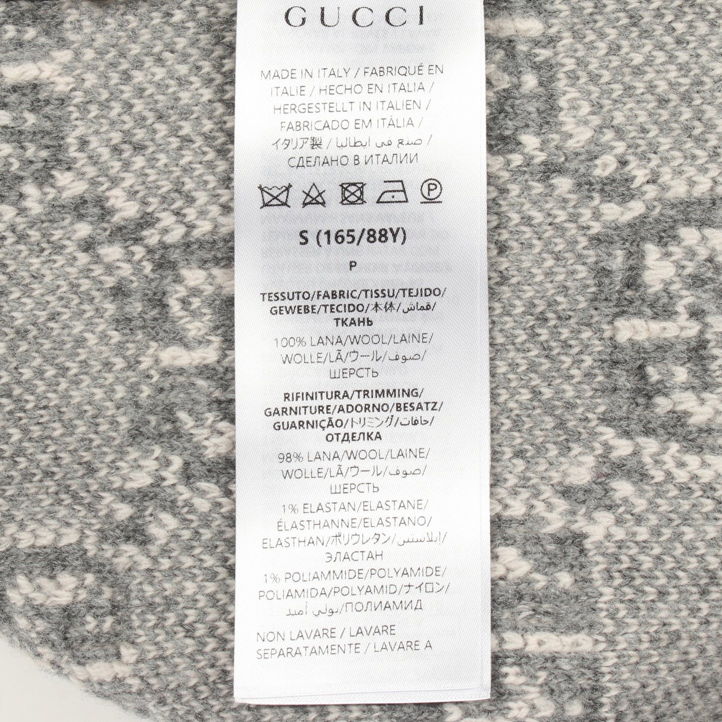 GGブークレウールジャカード ニット ウール グレー ライトピンク グッチ トップス GUCCI