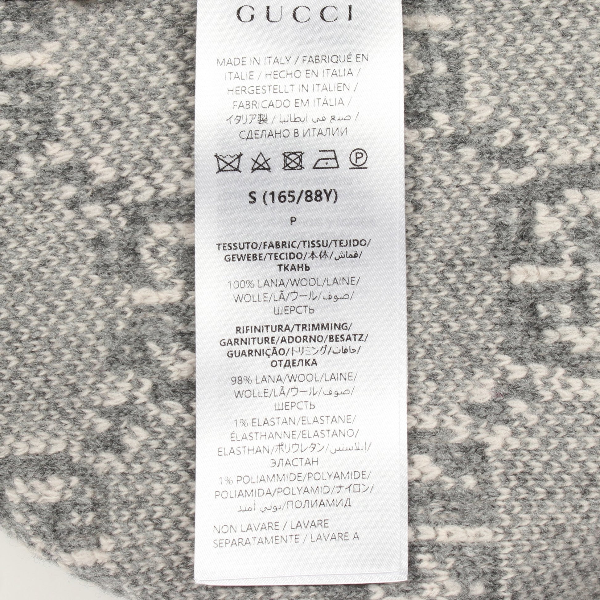 GGブークレウールジャカード ニット ウール グレー ライトピンク グッチ トップス GUCCI