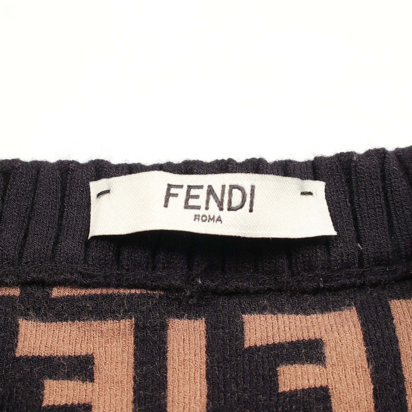 ズッカ ニット クルーネック 半袖 レーヨン ブラウン ブラック フェンディ トップス FENDI