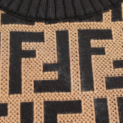 ズッカ ニット クルーネック 半袖 レーヨン ブラウン ブラック フェンディ トップス FENDI