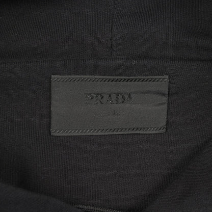 Re-Nylon プルオーバーパーカー コットン ナイロン ブラック 切替 三角プレート プラダ トップス PRADA