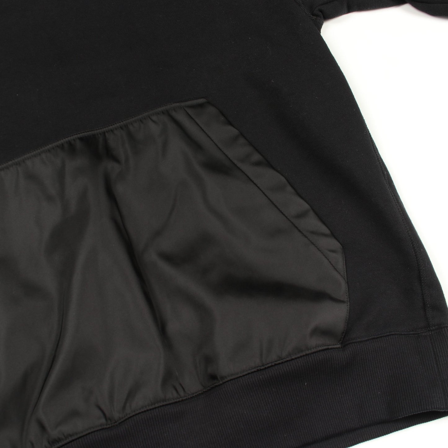 Re-Nylon プルオーバーパーカー コットン ナイロン ブラック 切替 三角プレート プラダ トップス PRADA