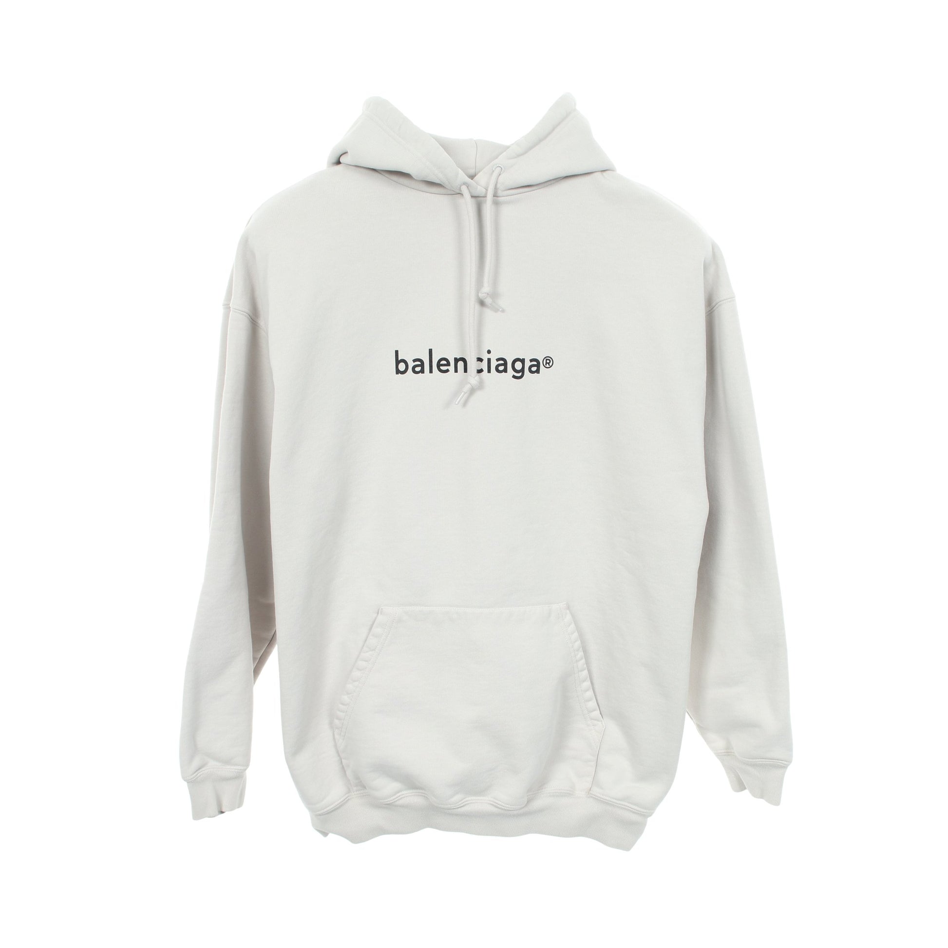プルオーバーパーカー ロゴプリント コットン ライトグレー バレンシアガ トップス BALENCIAGA