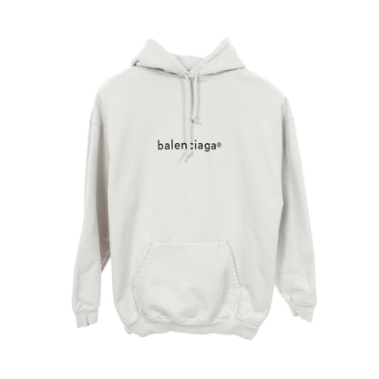 プルオーバーパーカー ロゴプリント コットン ライトグレー バレンシアガ トップス BALENCIAGA