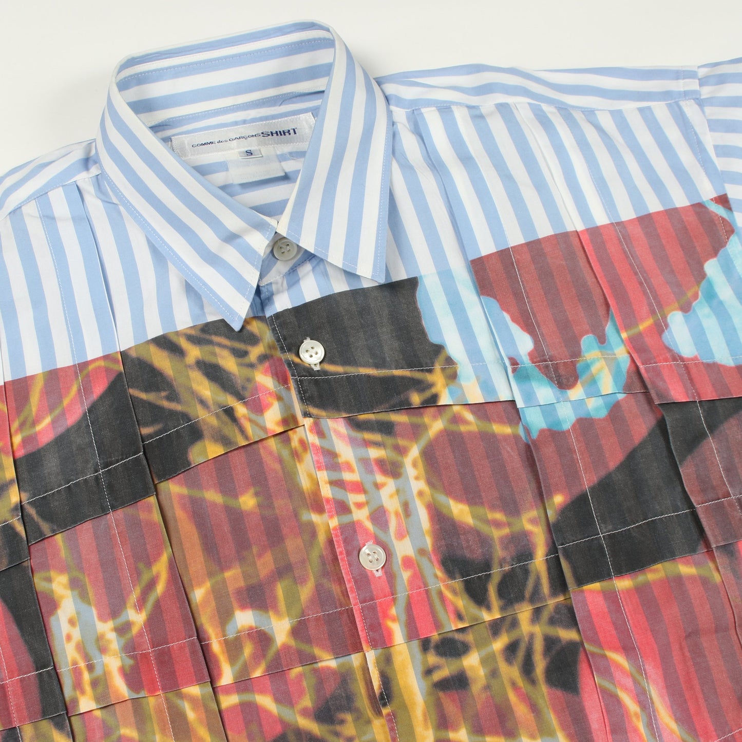 シャツ 長袖 ストライプ コットン ライトブルー マルチカラー コムデギャルソンシャツ トップス COMME des GARCONS SHIRT