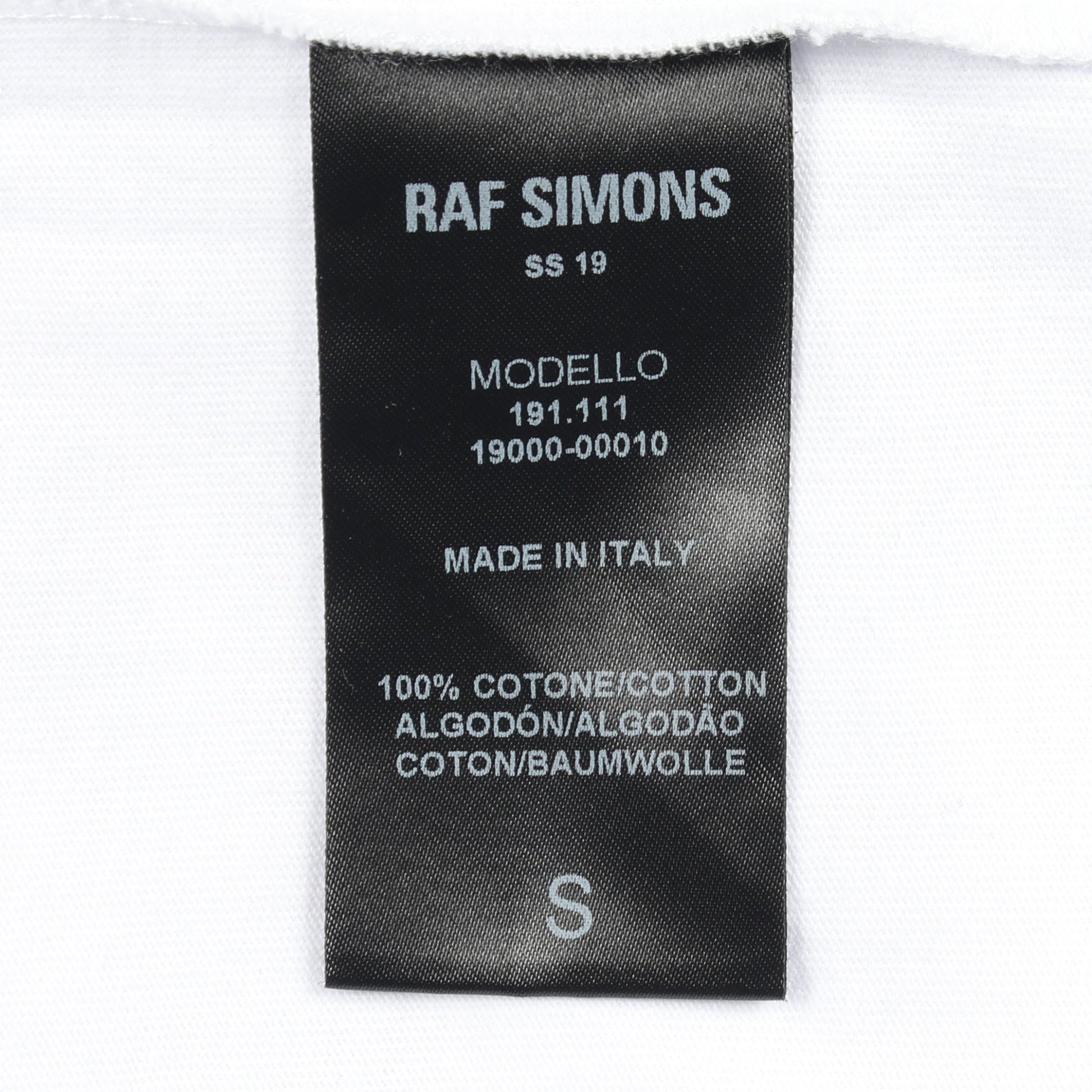 半袖Tシャツ クルーネック グラフィックプリント コットン ホワイト ブラック レッド ラフシモンズ トップス RAF SIMONS