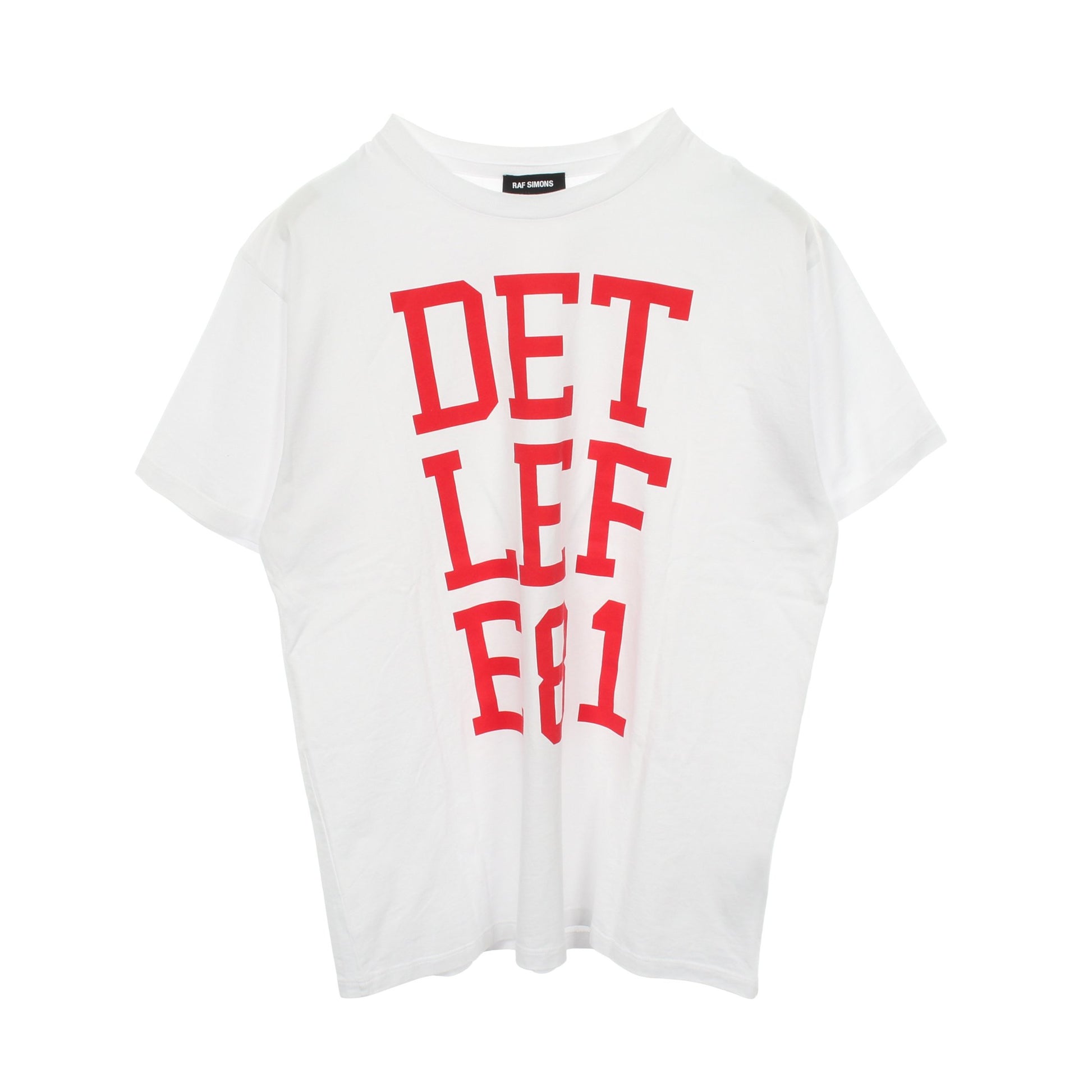 DETLEFE81 半袖Tシャツ クルーネック コットン ホワイト ラフシモンズ トップス RAF SIMONS