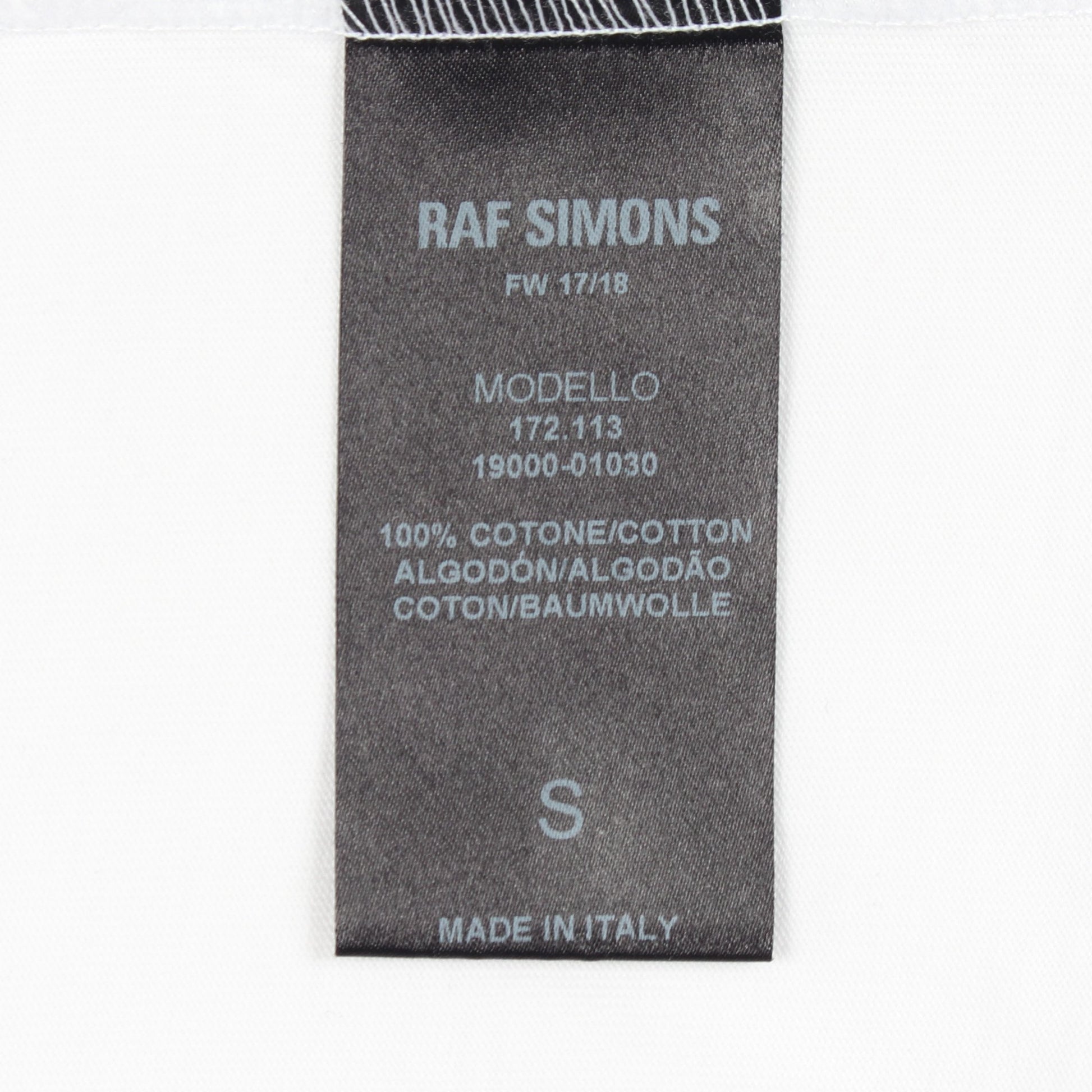 DETLEFE81 半袖Tシャツ クルーネック コットン ホワイト ラフシモンズ トップス RAF SIMONS