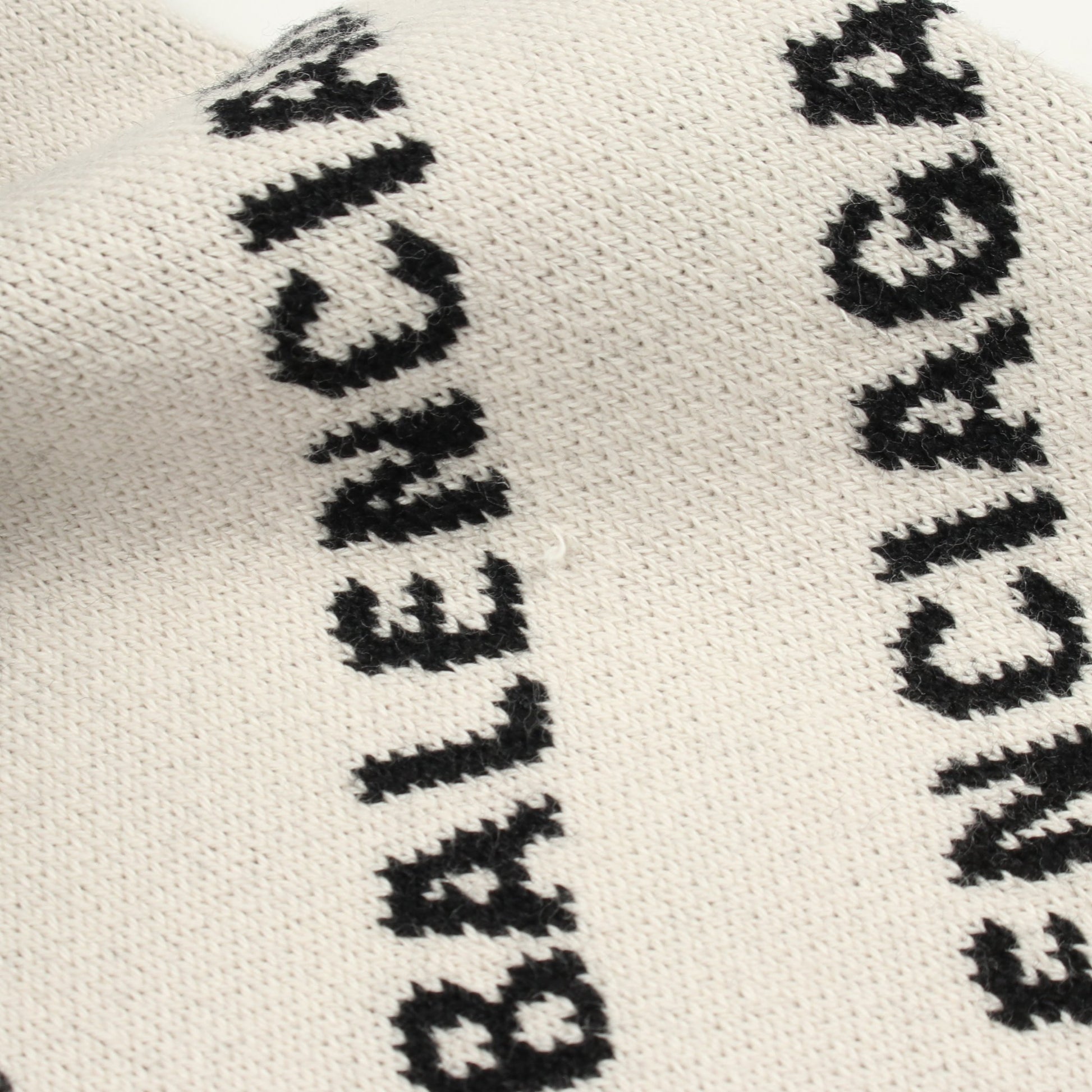 ニット クルーネック ロゴ総柄 コットン ウール オフホワイト ブラック バレンシアガ トップス BALENCIAGA