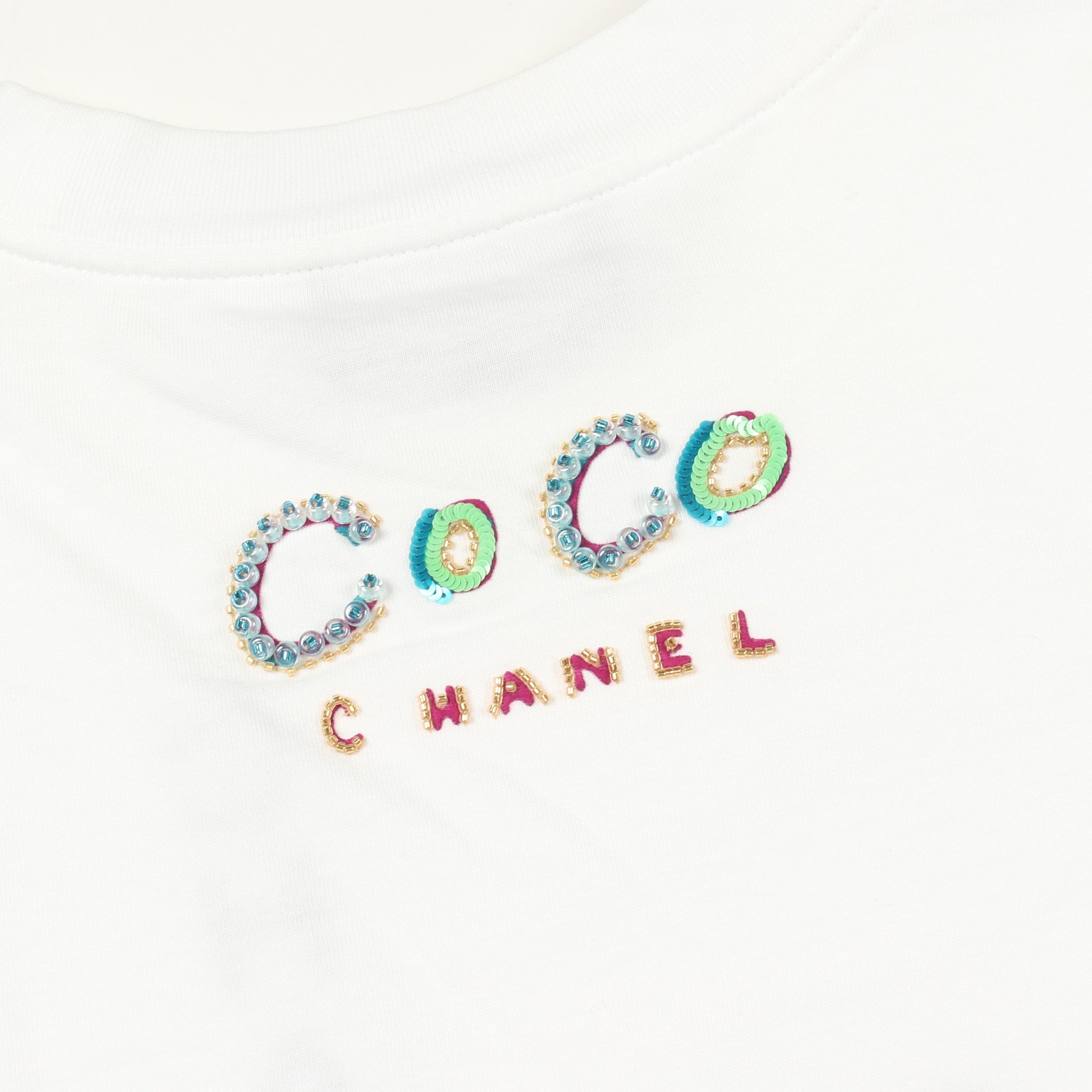 CHANEL × Pharrell Williams ロゴ 半袖Tシャツ コットン ホワイト