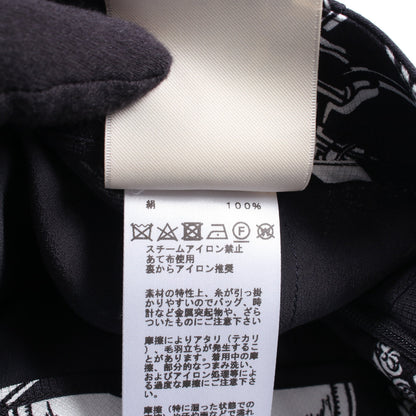 En Desordre Finesse スカート シルク ダークネイビー ホワイト エルメス ボトムス HERMES