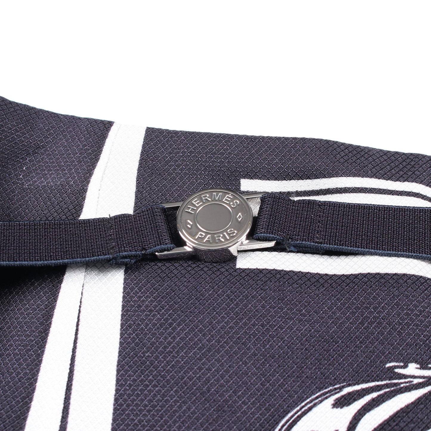 En Desordre Finesse スカート シルク ダークネイビー ホワイト エルメス ボトムス HERMES