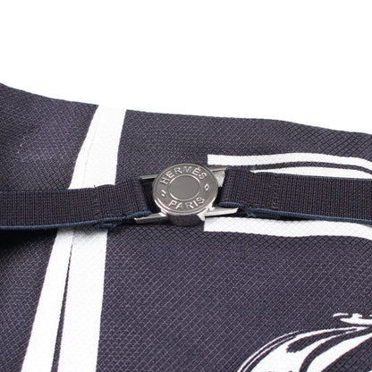 En Desordre Finesse スカート シルク ダークネイビー ホワイト エルメス ボトムス HERMES