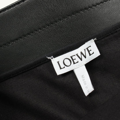 ラップスカート コットン リネン ラムレザー ブラック ロエベ ボトムス LOEWE