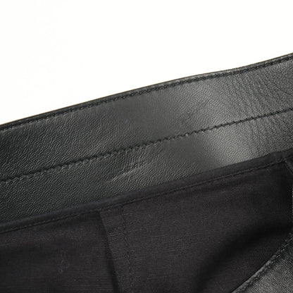 ラップスカート コットン リネン ラムレザー ブラック ロエベ ボトムス LOEWE