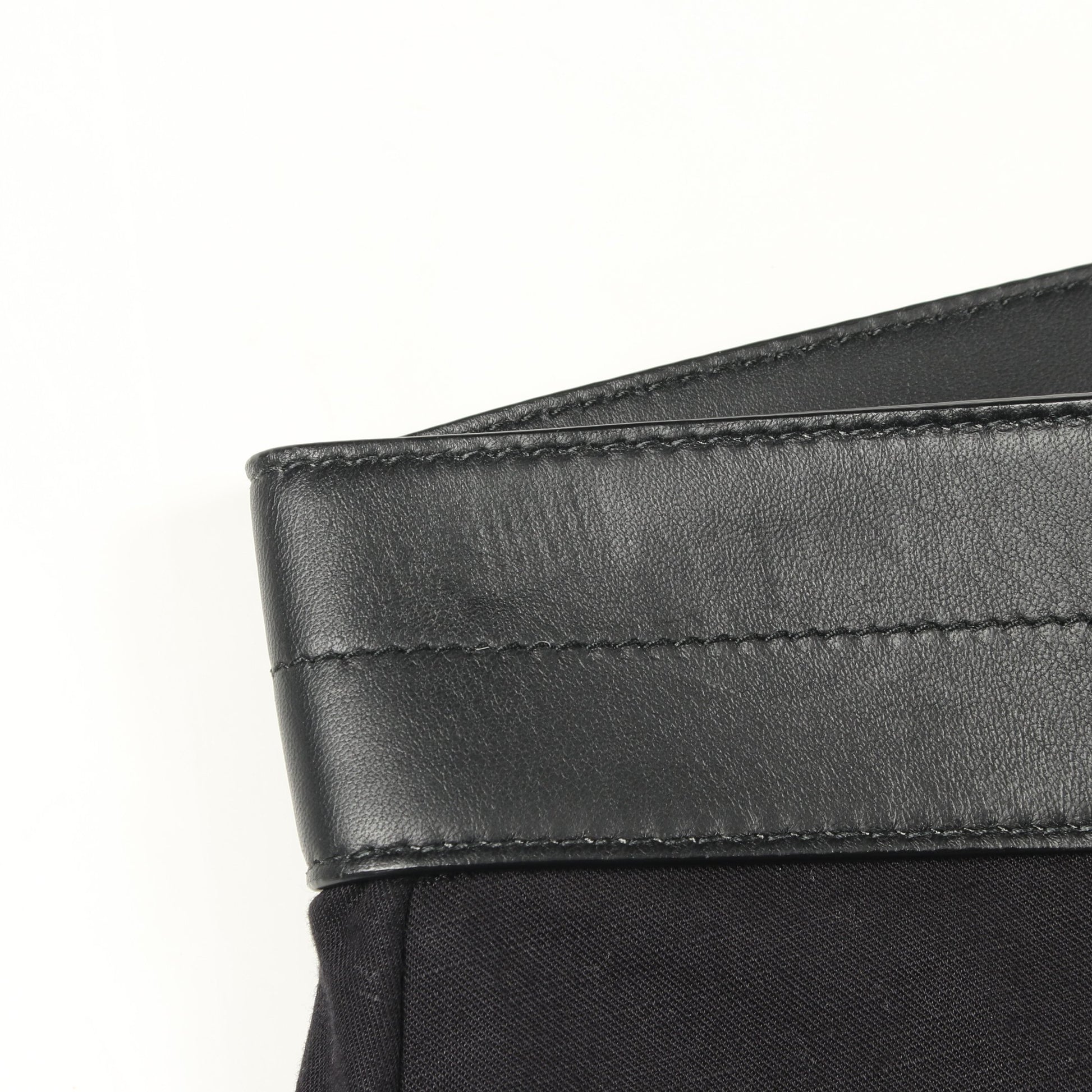ラップスカート コットン リネン ラムレザー ブラック ロエベ ボトムス LOEWE