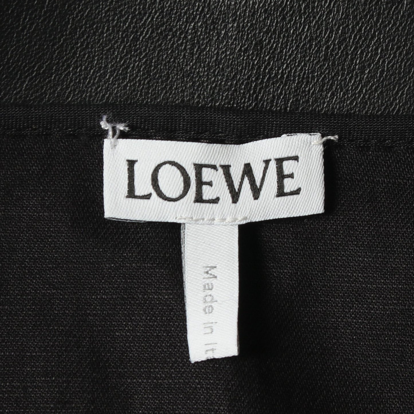 ラップスカート コットン リネン ラムレザー ブラック ロエベ ボトムス LOEWE