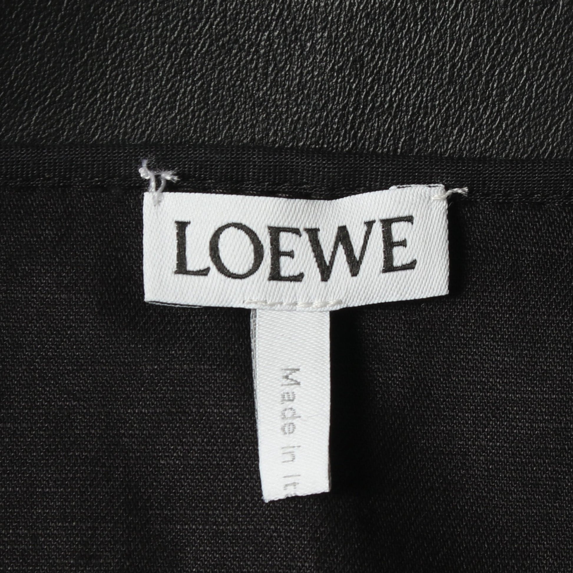 ラップスカート コットン リネン ラムレザー ブラック ロエベ ボトムス LOEWE