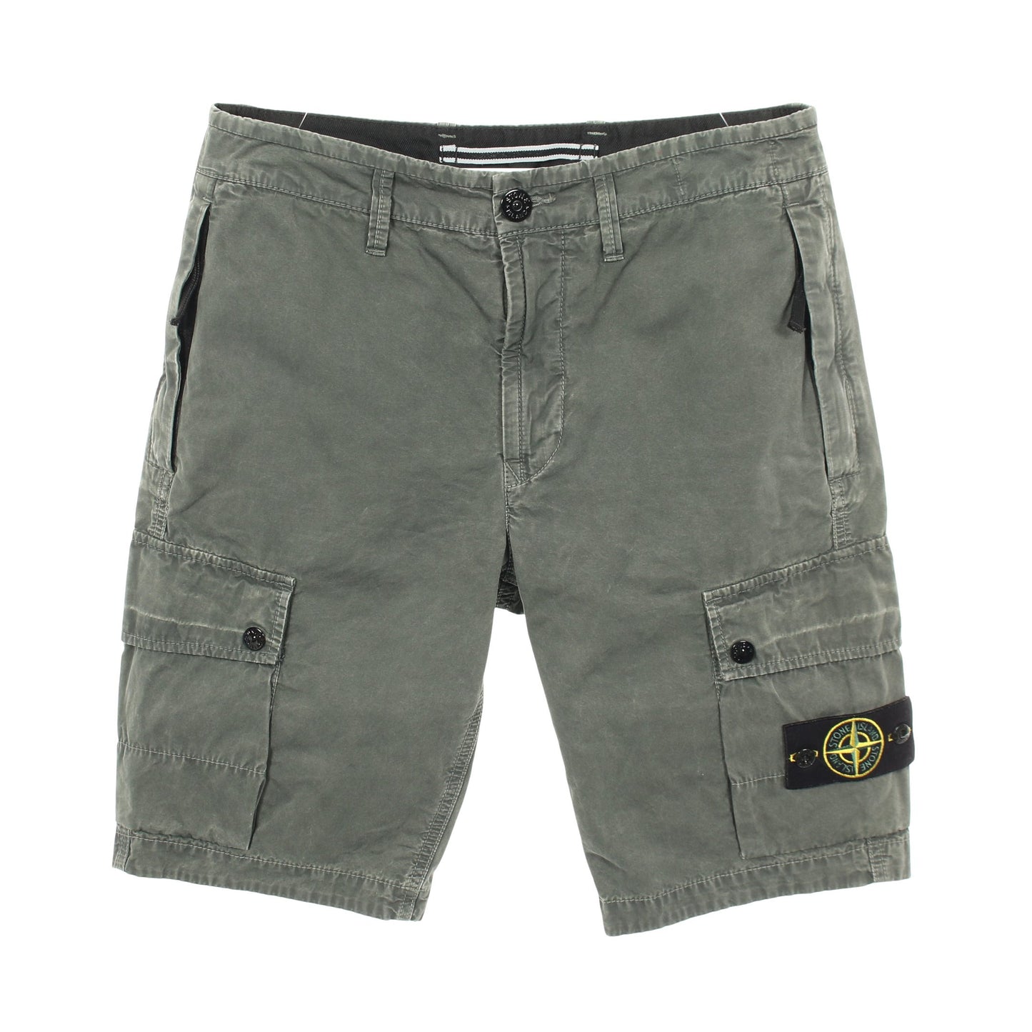 カーゴバミューダショートパンツ カーゴパンツ コットン グレーグリーン ストーンアイランド ボトムス Stone Island