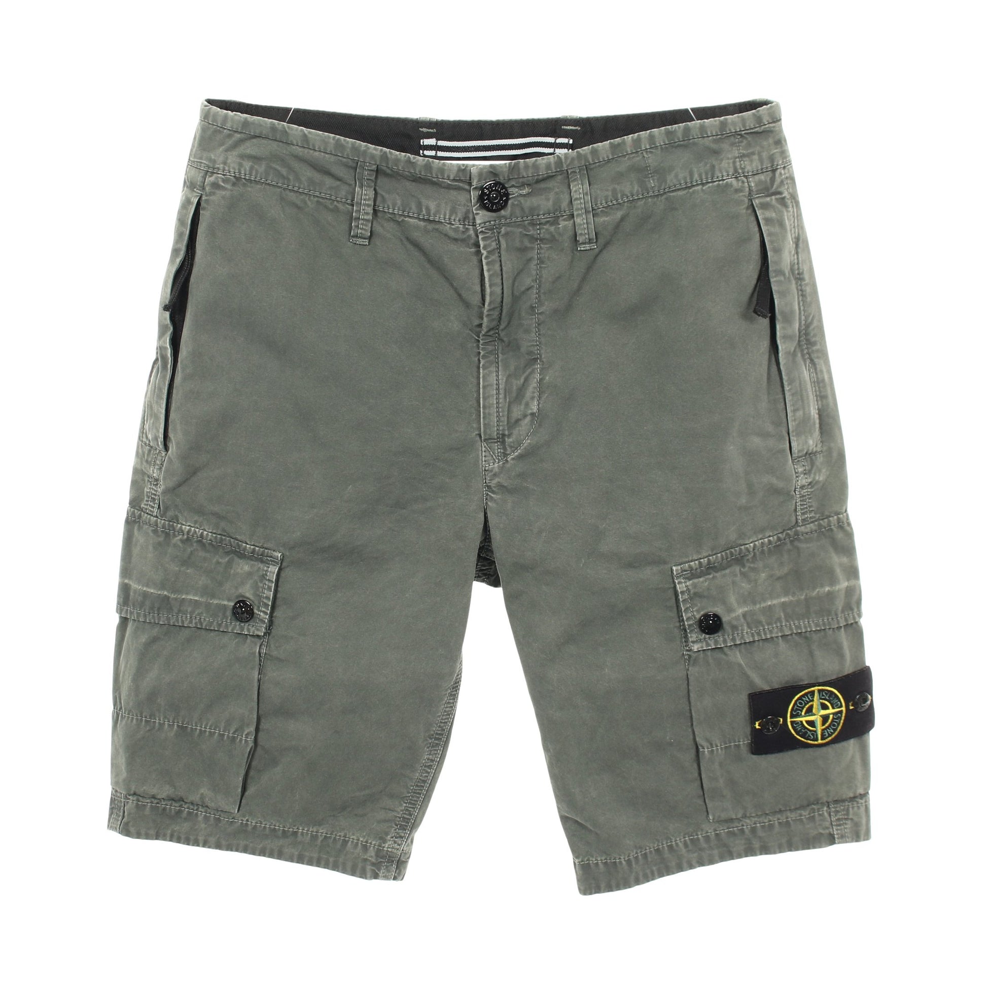 カーゴバミューダショートパンツ カーゴパンツ コットン グレーグリーン ストーンアイランド ボトムス Stone Island