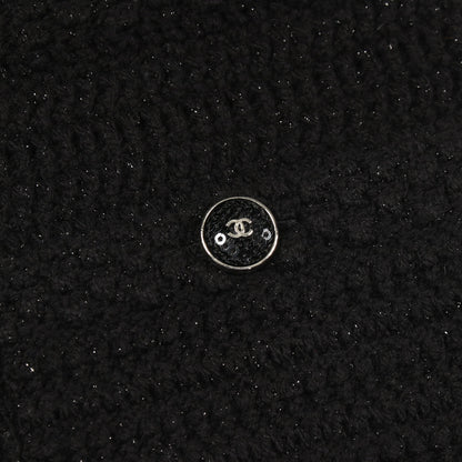 ココマークボタン ニットワンピース Vネック ノースリーブ ウール ブラック シャネル ワンピース CHANEL