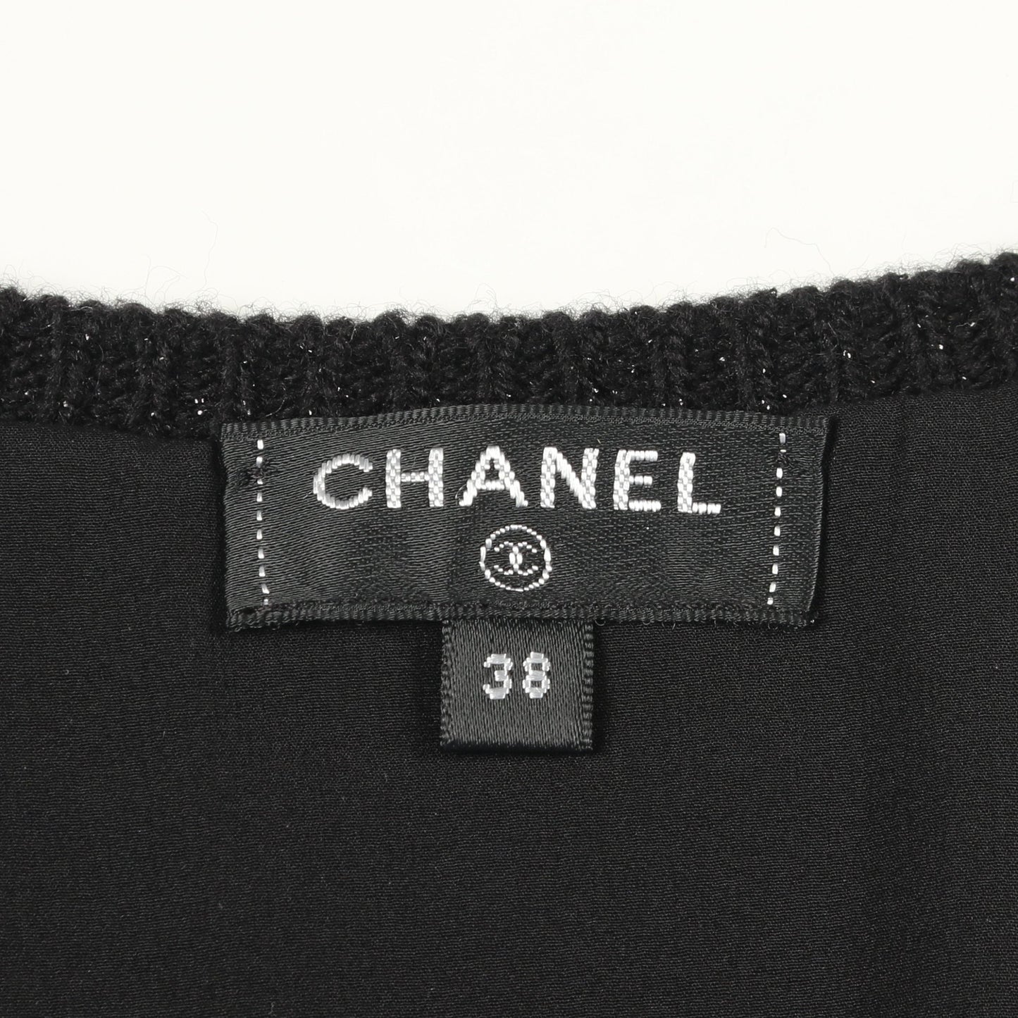 ココマークボタン ニットワンピース Vネック ノースリーブ ウール ブラック シャネル ワンピース CHANEL