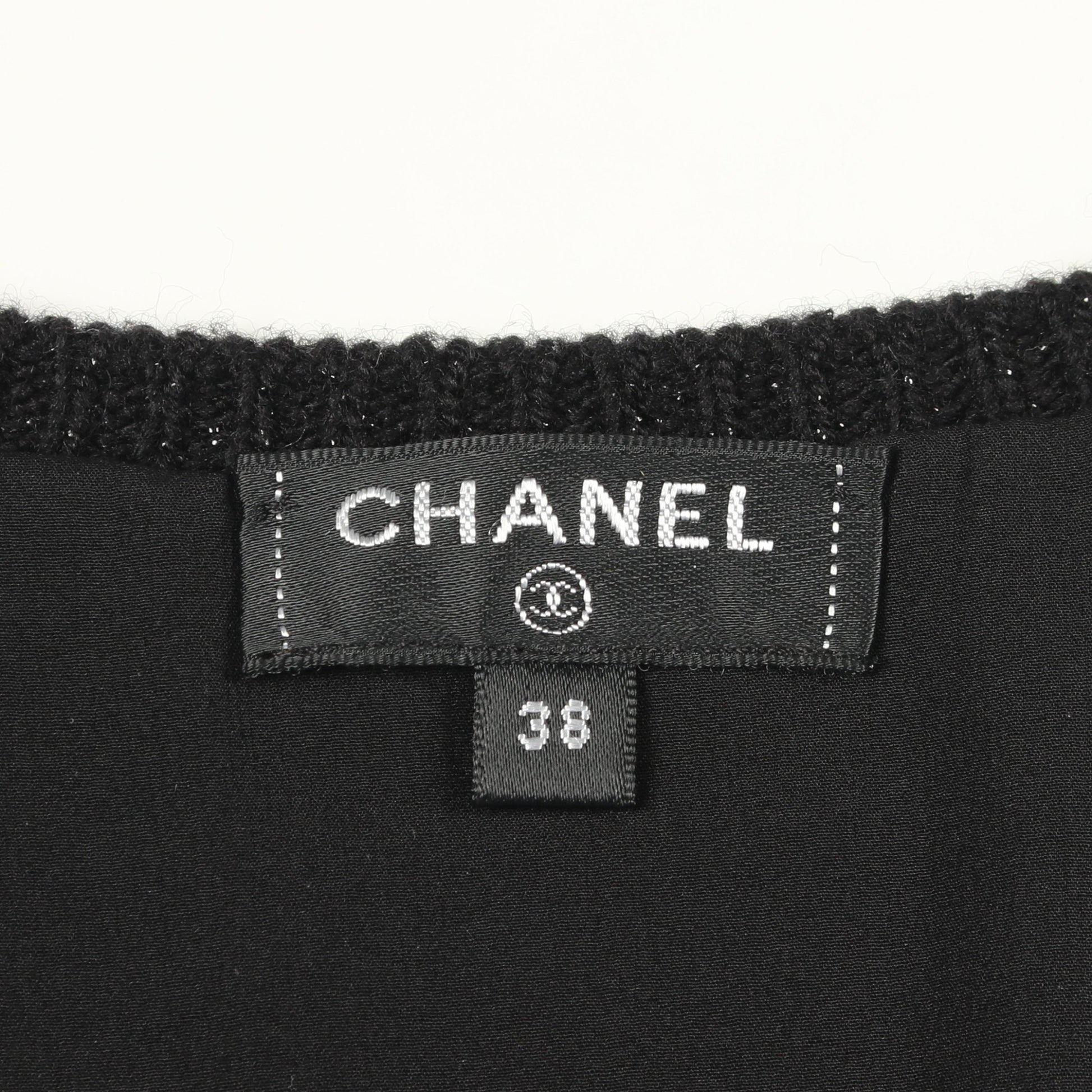 ココマークボタン ニットワンピース Vネック ノースリーブ ウール ブラック シャネル ワンピース CHANEL