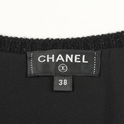 ココマークボタン ニットワンピース Vネック ノースリーブ ウール ブラック シャネル ワンピース CHANEL
