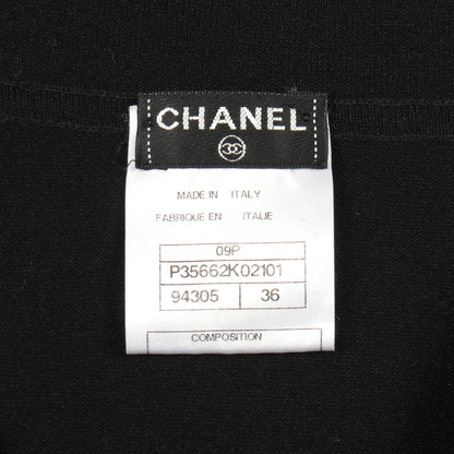 ココマークボタン ニットワンピース 半袖 コットン ブラック シャネル ワンピース CHANEL