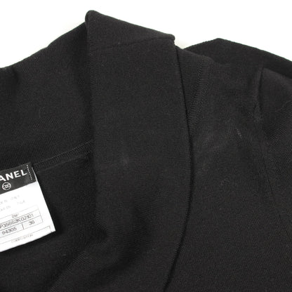ココマークボタン ニットワンピース 半袖 コットン ブラック シャネル ワンピース CHANEL