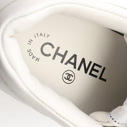 ココマーク スニーカー レザー ホワイト ライトピンク シャネル シューズ CHANEL